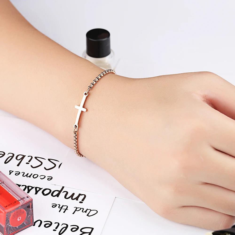 Titanium Cross Stud Earring