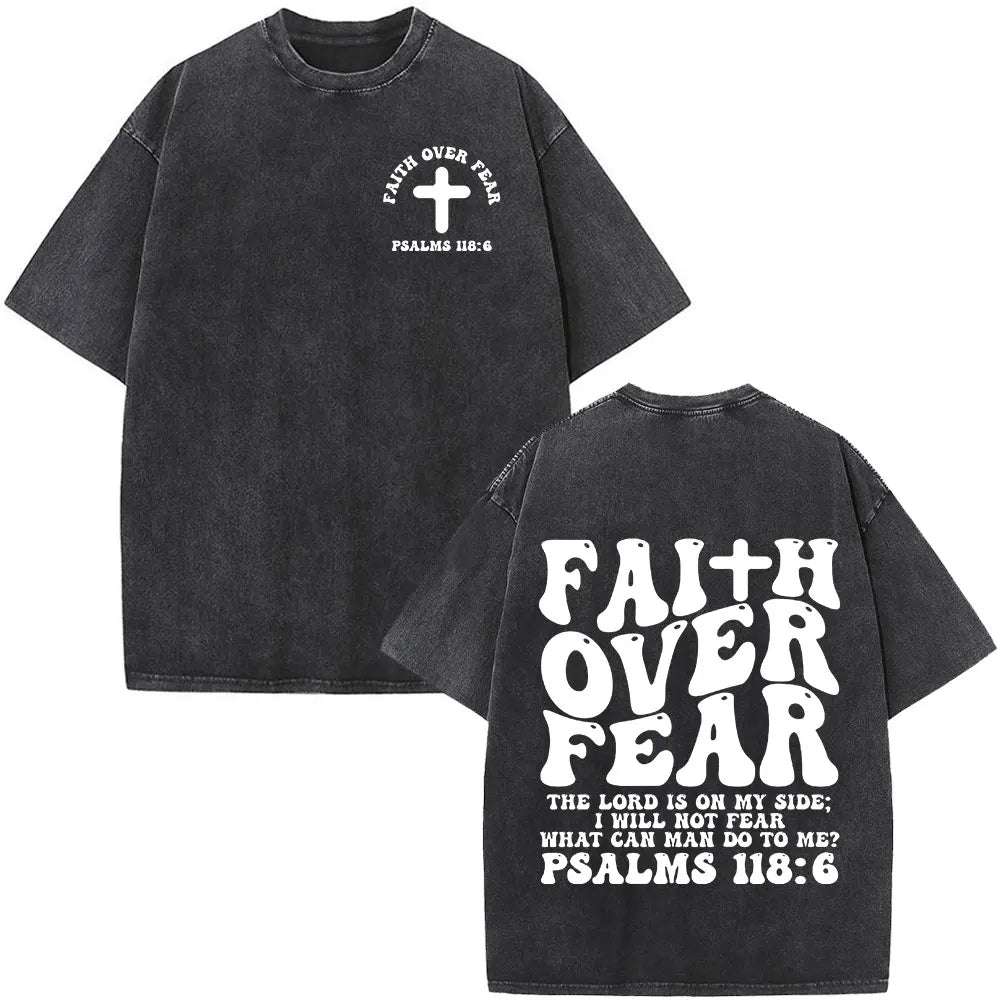 Jesus Faith Over Fear Bible Verse Tee
