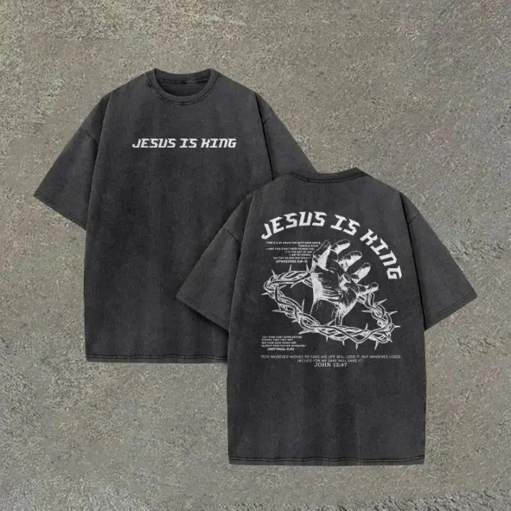 Jesus King Vintage Oversized Tee