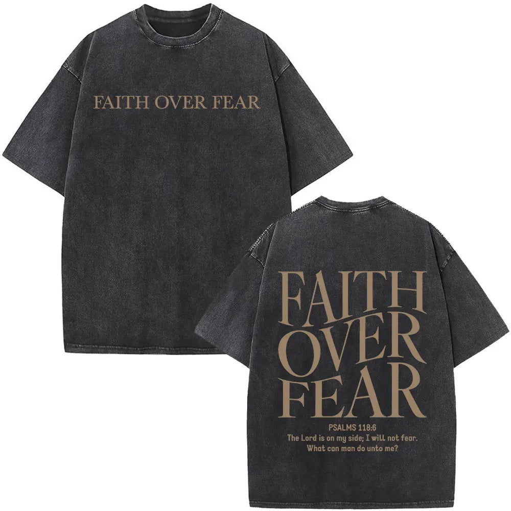 Jesus Faith Over Fear Bible Verse Tee